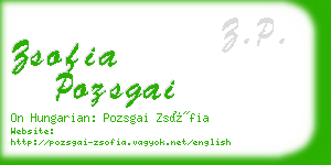 zsofia pozsgai business card